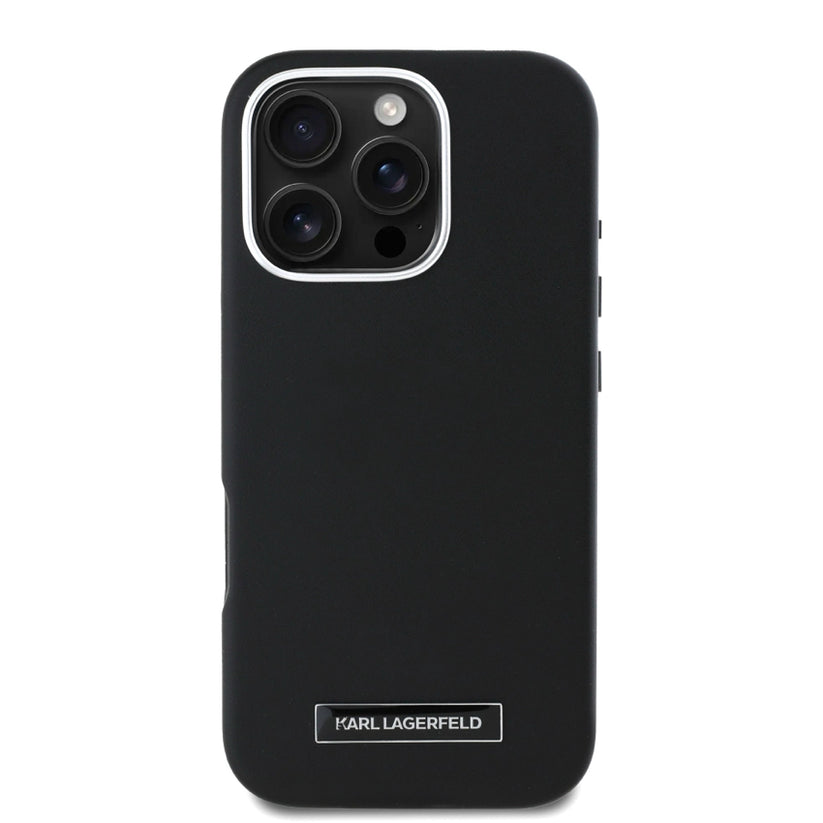 เคส MagSafe PU Full Wrapped สำหรับ iPhone 16 Pro สี Black แบรนด์ KARL LAGERFELD