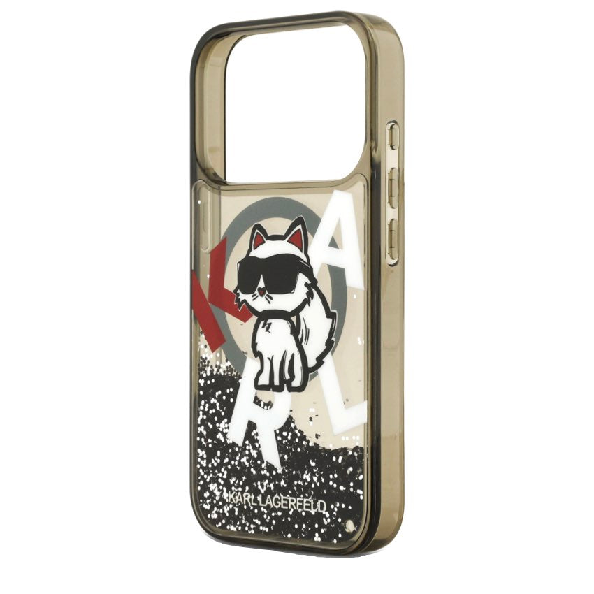 KARL Scattered Choupette Liquid Glitter MagSafe Case for iPhone 17 Pro Max - Black