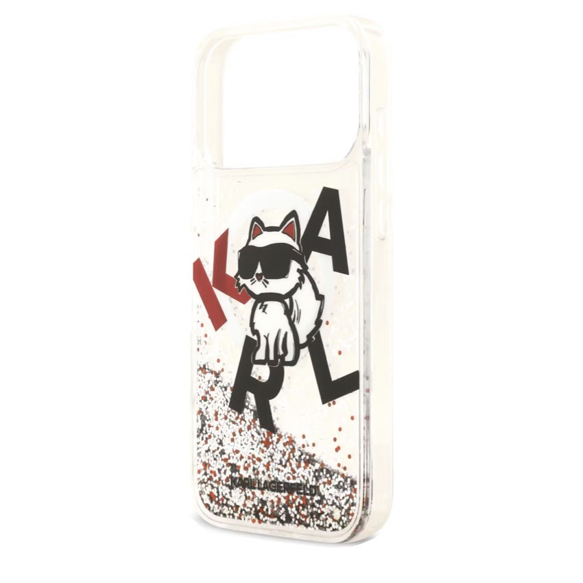 KARL Scattered Choupette Liquid Glitter MagSafe Case for iPhone 17 Pro Max - Transparent