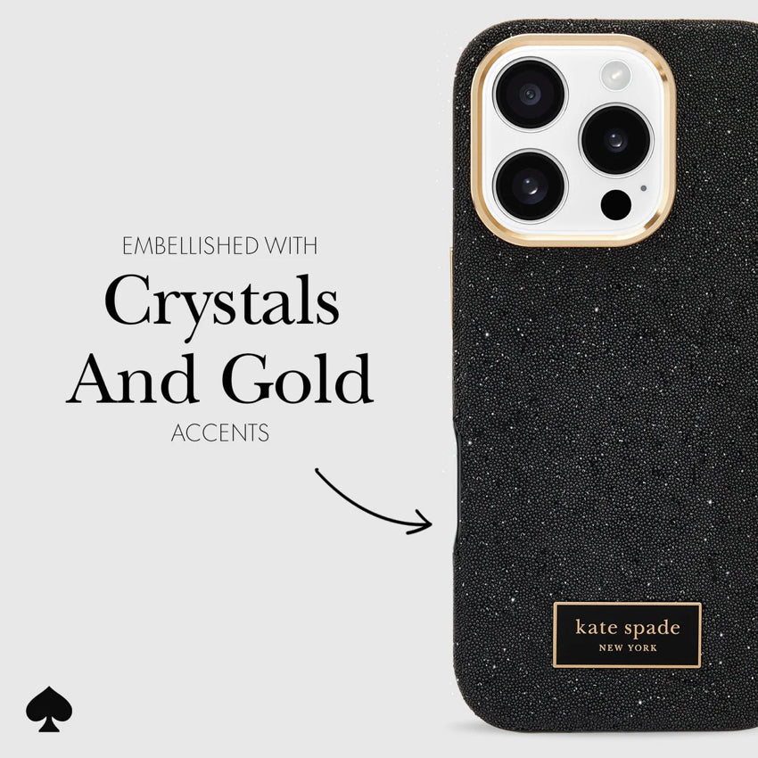 เคสกันกระแทก iPhone 16 Pro Kate Spade Crystal Pave MagSafe สี Nightfall