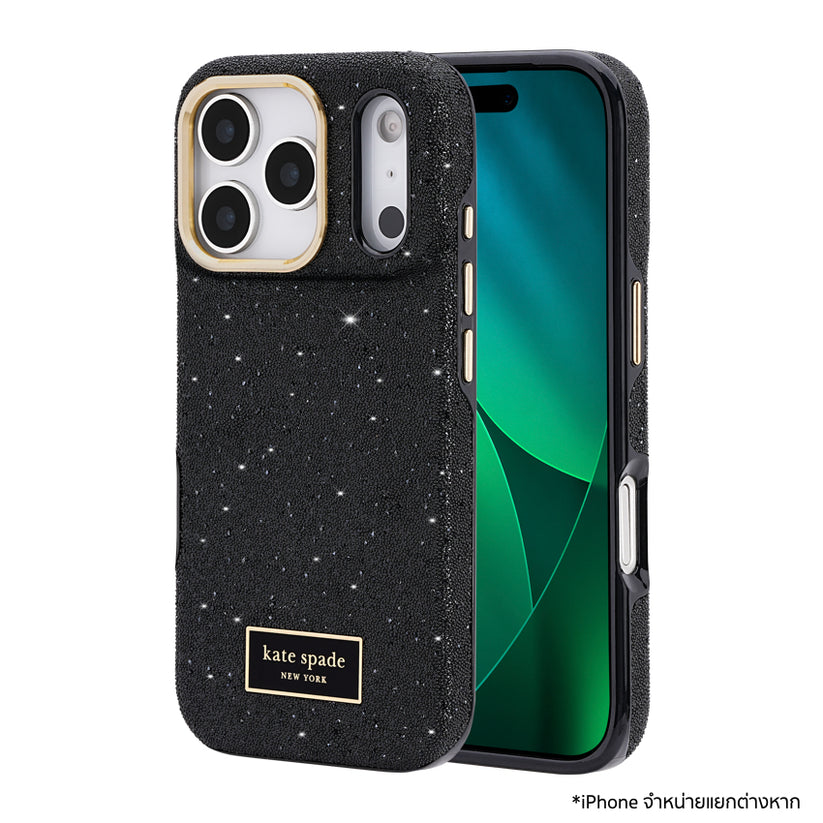 เคสไอโฟน Crystal Pave MagSafe สำหรับ iPhone 17 Pro สี Nightfall กันกระแทก 12 ฟุต แบรนด์ KATE SPADE