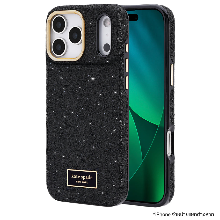 เคสไอโฟน Crystal Pave MagSafe สำหรับ iPhone 17 Pro Max สี Nightfall กันกระแทก 12 ฟุต แบรนด์ KATE SPADE