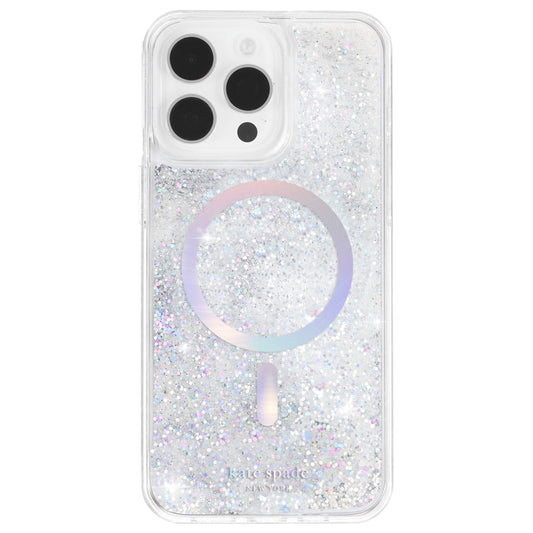 เคสไอโฟน Liquid Glitter สำหรับ iPhone 15 Pro Max รองรับ MagSafe สี Opal Iridescent จากแบรนด์ KATE SPADE