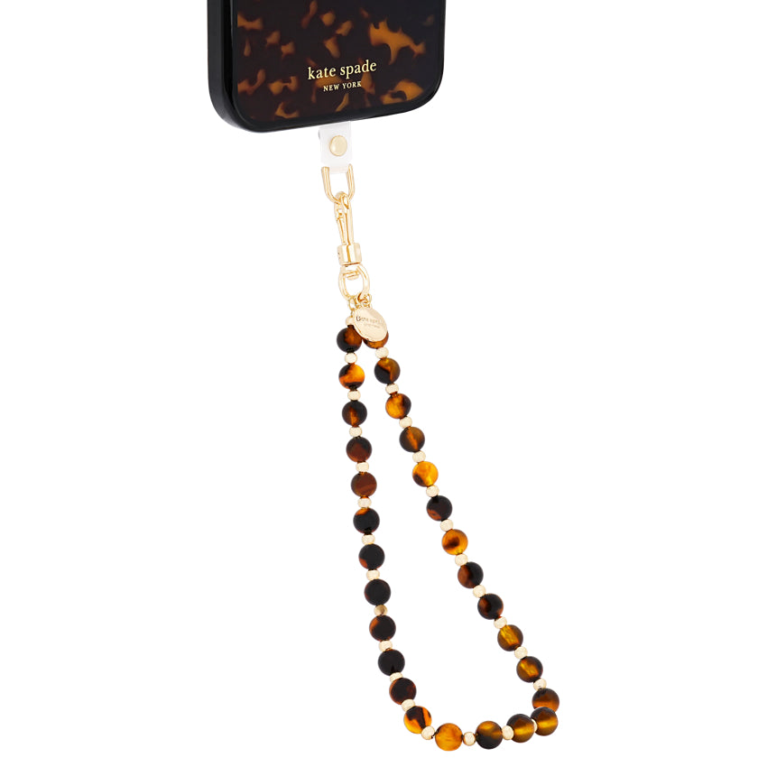 สายคล้องข้อมือ Phone Charm ลาย Tortoise  เรียบหรู แบรนด์ KATE SPADE