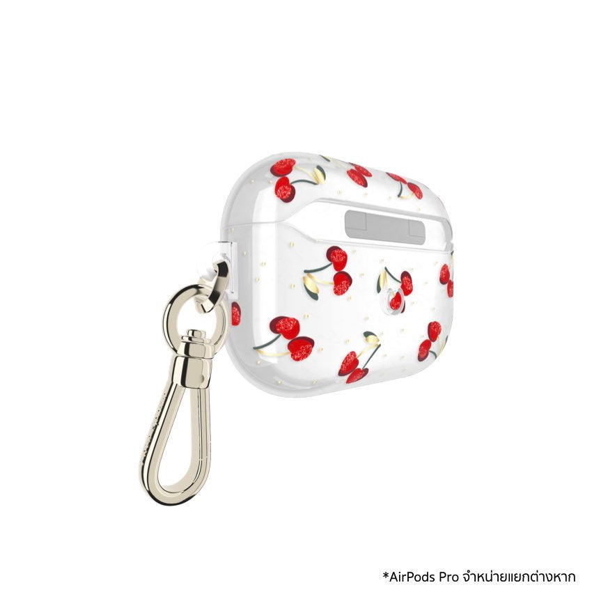 เคสกันกระแทก AirPods Pro 3 จาก Kate Spade New York ลายเชอร์รี่ระยิบระยับ ปกป้องหูฟังอย่างมีสไตล์ มาพร้อมคลิปโลหะหรูหราใช้งานสะดวก