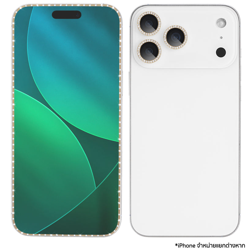 อุปกรณ์ป้องกันหน้าจอและเลนส์ KATE SPADE สีทองหรูสำหรับ iPhone 17 Pro Max