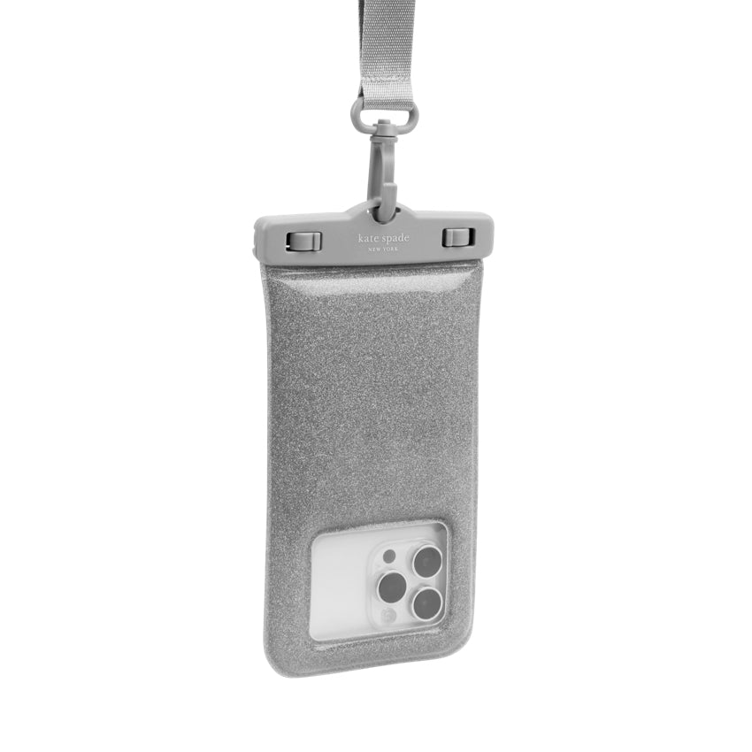 ซองใส่โทรศัพท์มือถือกันนํ้า Kate Spade Pouch - Silver Glitter
