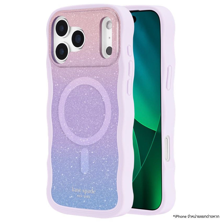iPhone 17 Pro Max เคส Kate Spade Wavy ดีไซน์กลิตเตอร์ Opal รองรับ MagSafe