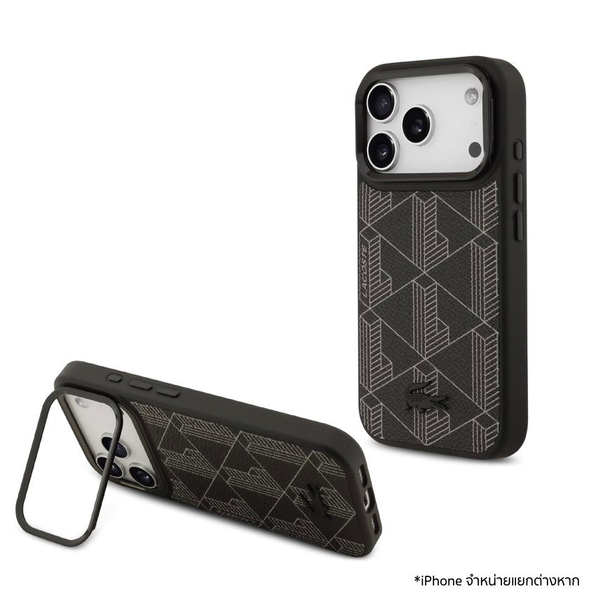 เคส LACOSTE Hard PVC Monogramme with Stand MagSafe สำหรับ iPhone 17 Pro ดีไซน์หรู ปกป้องรอบด้าน บางเบา จับถนัดมือ เข้าถึงทุกพอร์ตได้ง่าย