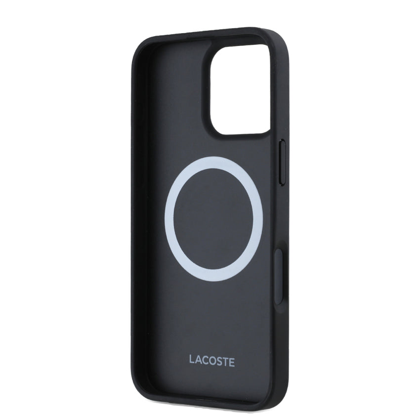 เคสกันกระแทก iPhone 16 Pro Lacoste MagSafe Hard Case PVC Monogram สี Black