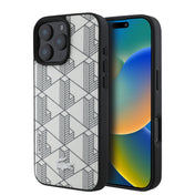 เคสกันกระแทก iPhone 16 Pro Lacoste MagSafe Hard Case PVC Monogram สี Farine