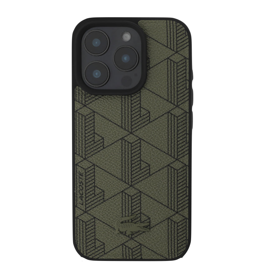 เคสกันกระแทก iPhone 16 Pro Lacoste MagSafe Hard Case PVC Monogram สี Khaki