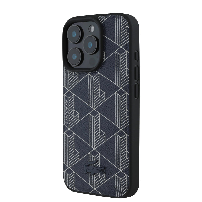 เคสกันกระแทก iPhone 16 Pro Lacoste MagSafe Hard Case PVC Monogram สี Navy