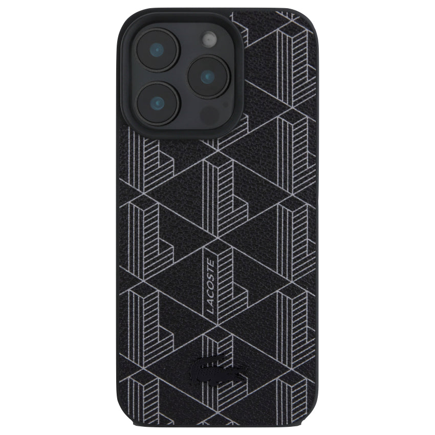 เคสกันกระแทก iPhone 16 Pro Max Lacoste MagSafe Hard Case PVC Monogram สี Black