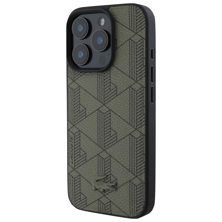 เคสกันกระแทก iPhone 16 Pro Max Lacoste MagSafe Hard Case PVC Monogram สี Khaki