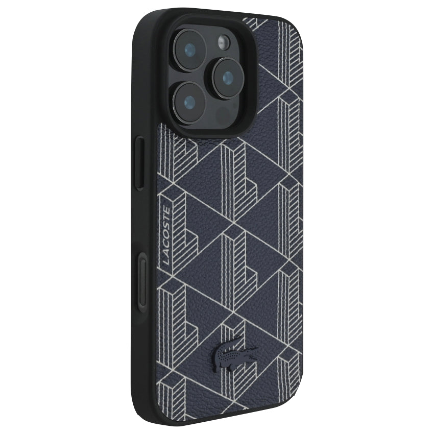 เคสกันกระแทก iPhone 16 Pro Max Lacoste MagSafe Hard Case PVC Monogram สี Navy