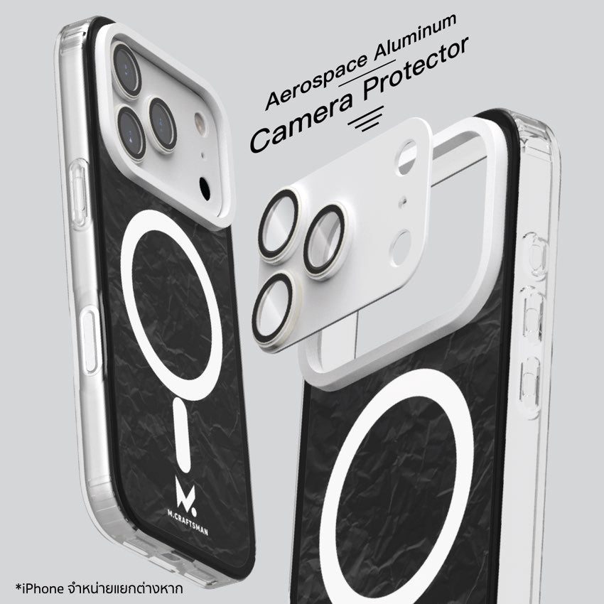 เคสกันกระแทก iPhone 17 Pro M.Craftsman Double Layer Case + Camera Lens - Crease Black