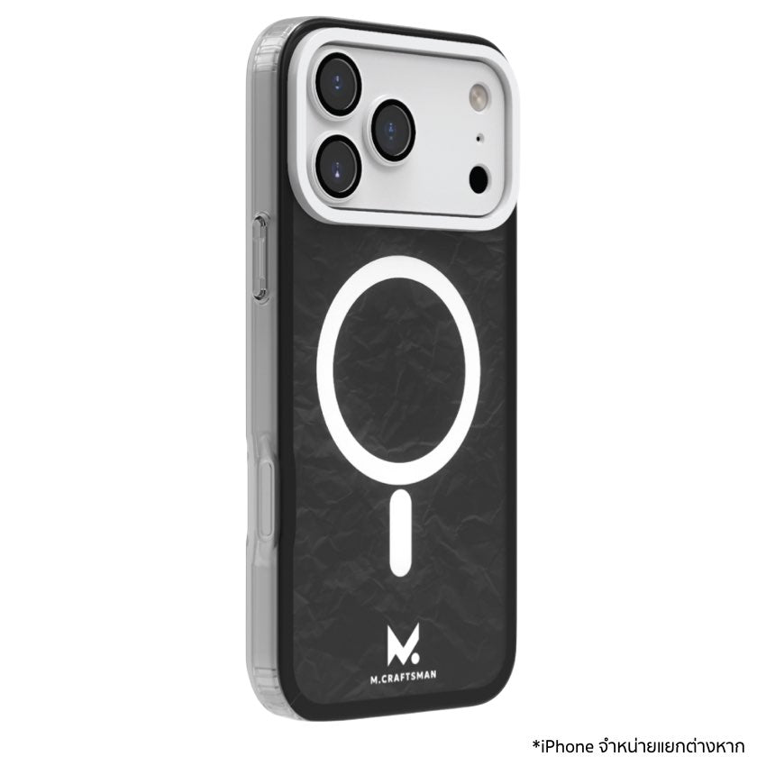 M.CRAFTSMAN Double Layer Case + Camera Lens for iPhone 17 Pro Max - Crease Black