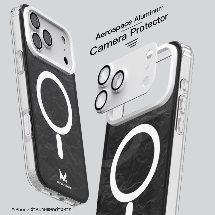 M.CRAFTSMAN Double Layer Case + Camera Lens for iPhone 17 Pro Max - Crease Black