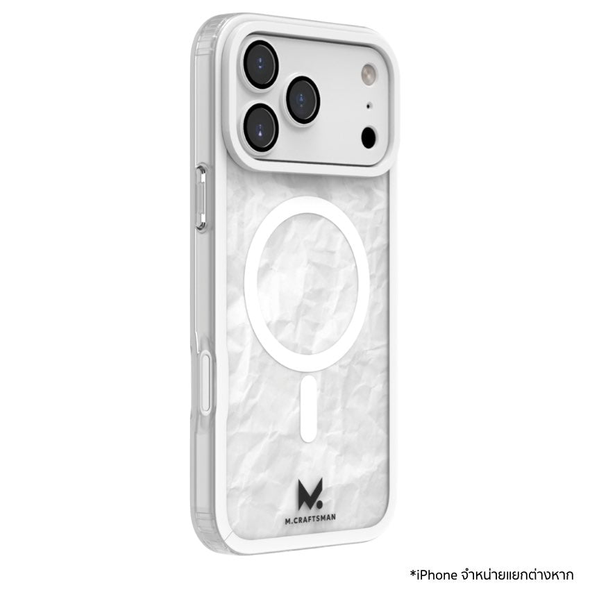 เคสกันกระแทก iPhone 17 Pro Max M.Craftsman Double Layer Case + Camera Lens - Crease White