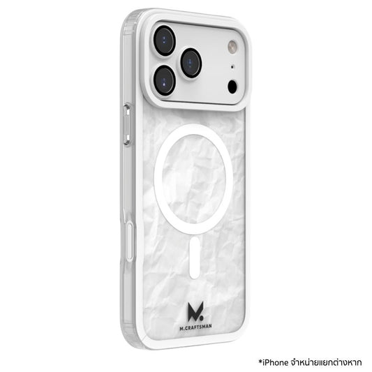 เคสกันกระแทก iPhone 17 Pro Max M.Craftsman Double Layer Case + Camera Lens - Crease White