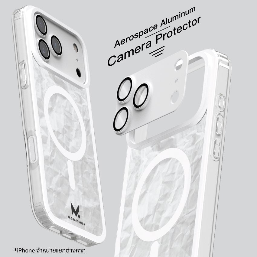 เคสกันกระแทก iPhone 17 Pro Max M.Craftsman Double Layer Case + Camera Lens - Crease White