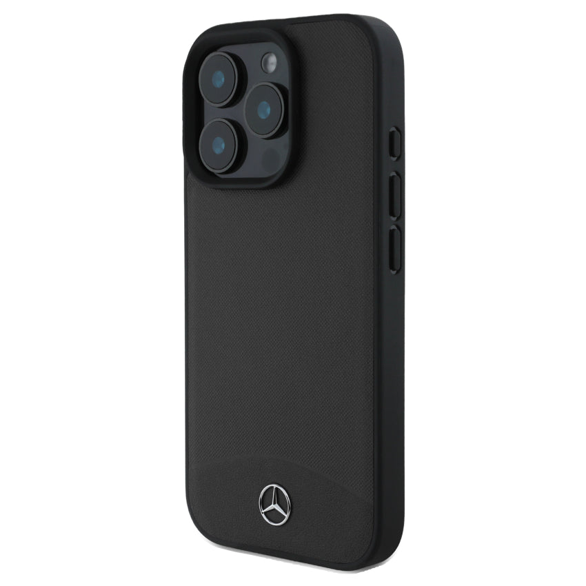 เคสกันกระแทก iPhone 16 Pro Max Mercedes Benz Textured and Plain Leather MagSafe สี Black