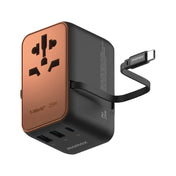 MOMAX 1-World+ 25W 3-Port w/ Built-in USB-C Cable + AC Travel Adaptor (Sandstone)