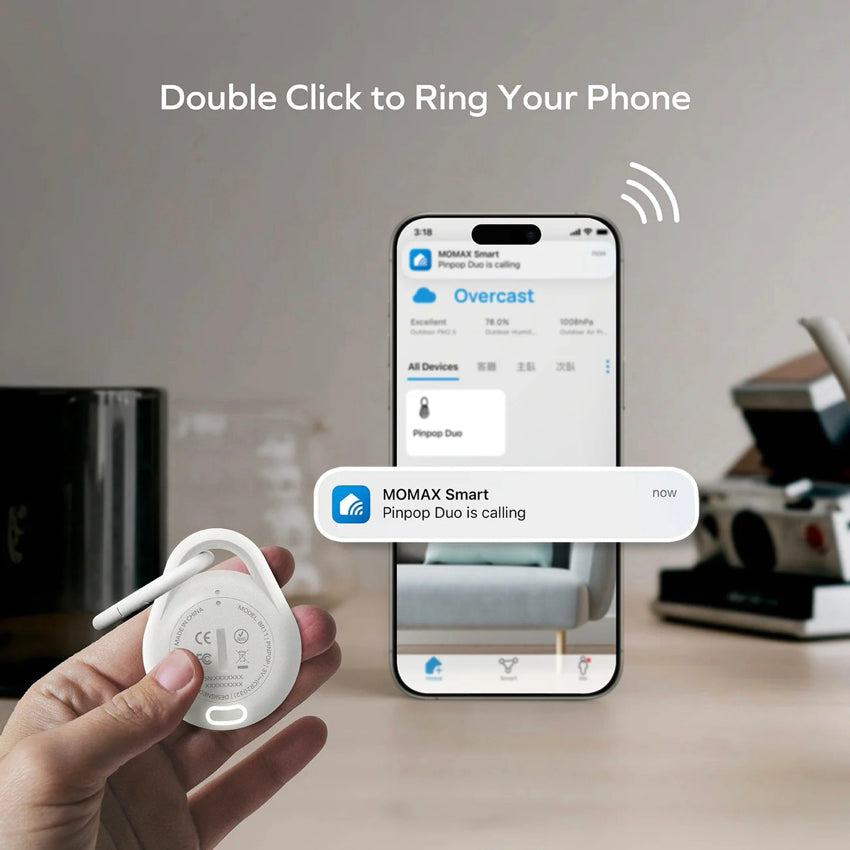 MOMAX Pinpop Duo | Find My Locator (White)