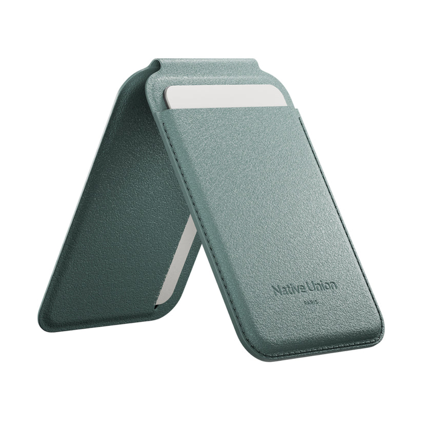 กระเป๋าใส่บัตร และ ขาตั้ง Native Union Active Wallet Stand สี Slate Green กางขาตั้งสะดวก จากแบรนด์ NATIVE UNION