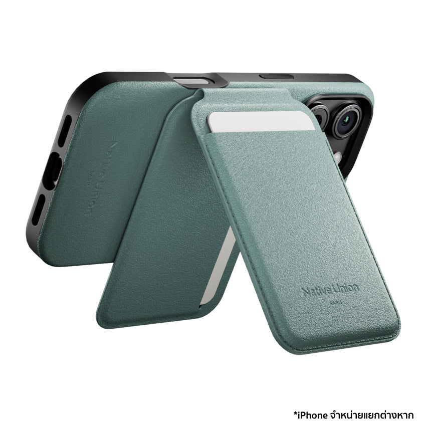 กระเป๋าใส่บัตร และ ขาตั้ง Native Union Active Wallet Stand สี Slate Green แม่เหล็กติดแน่น ไม่หลุดง่าย จากแบรนด์ NATIVE UNION