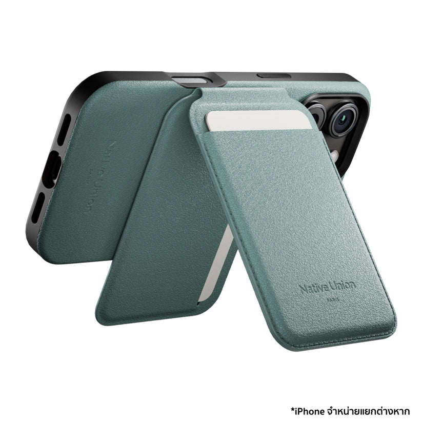 กระเป๋าใส่บัตร และ ขาตั้ง Native Union Active Wallet Stand สี Slate Green แม่เหล็กติดแน่น ไม่หลุดง่าย จากแบรนด์ NATIVE UNION