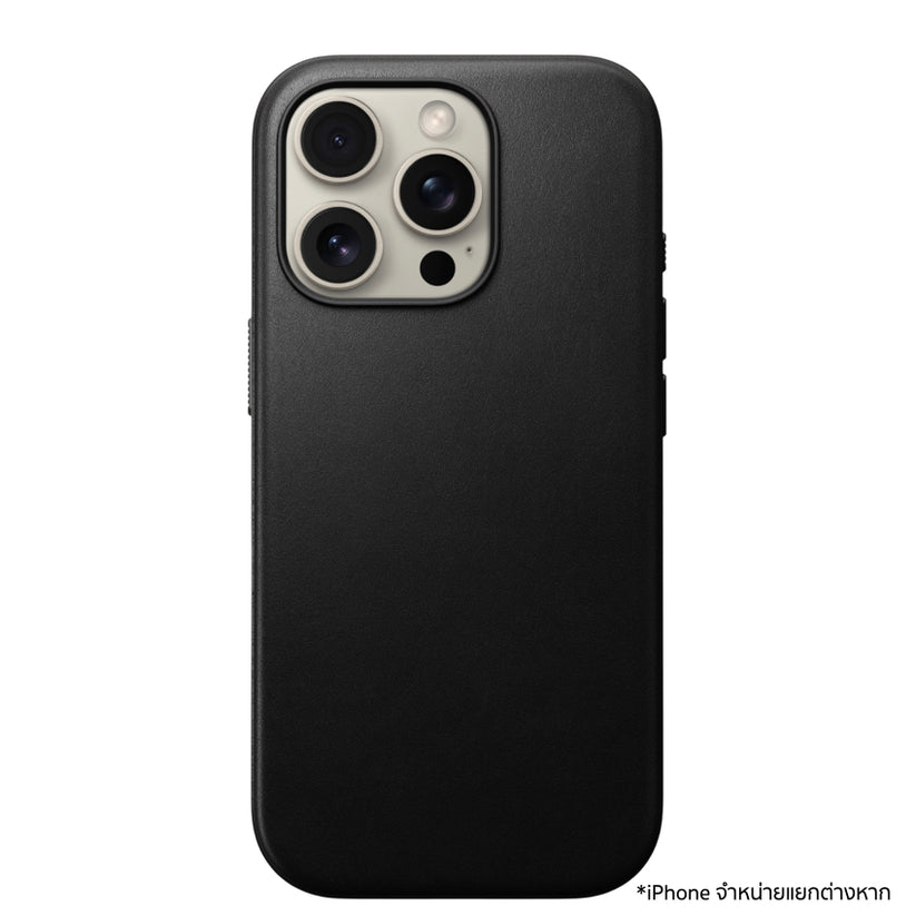 เคสไอโฟน Modern Leather สำหรับ iPhone 16 Pro สี Black ป้องกันกระแทก จากแบรนด์ NOMAD