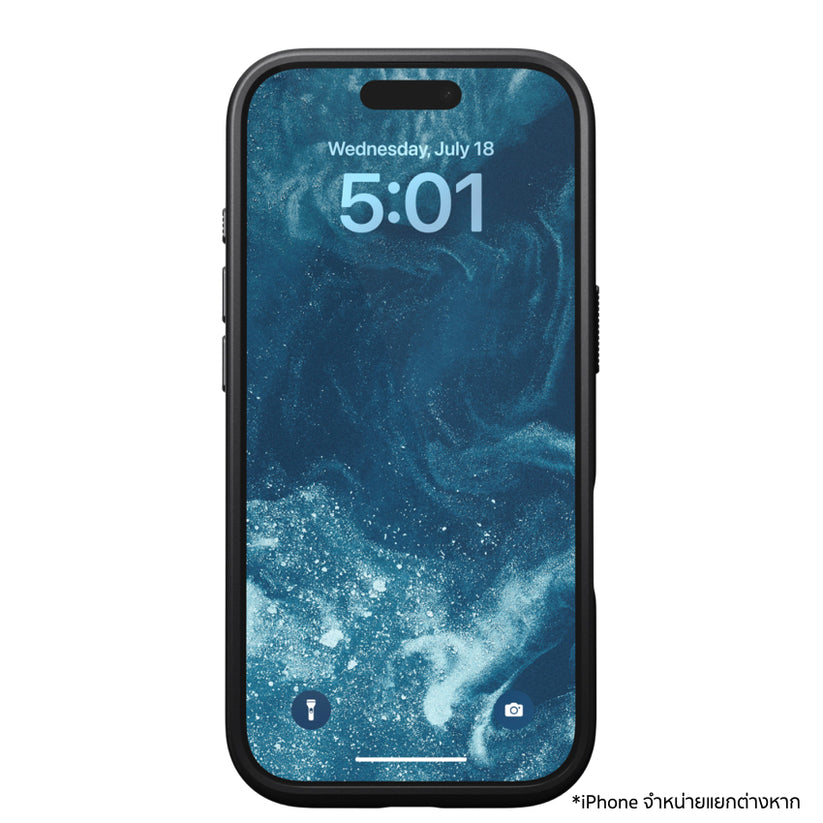 เคสไอโฟน Modern Leather สำหรับ iPhone 16 Pro สี Black ขอบยกสูงขึ้น ป้องกันกระแทก จากแบรนด์ NOMAD