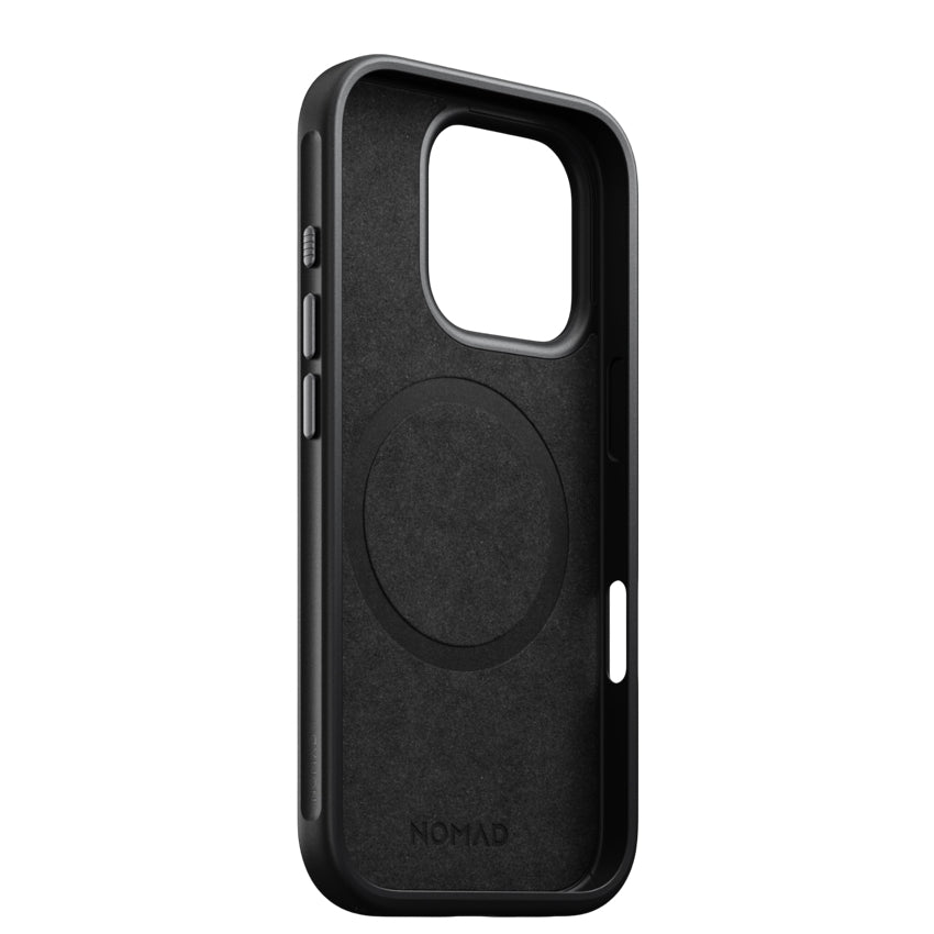 เคสไอโฟน Modern Leather สำหรับ iPhone 16 Pro สี Black รองรับ MagSafe จากแบรนด์ NOMAD