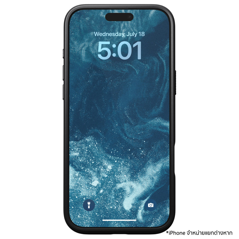เคสไอโฟน Modern Leather สำหรับ iPhone 16 Pro Max สี Black ขอบยกสูงขึ้น ป้องกันรอยขีดข่วน จากแบรนด์ NOMAD