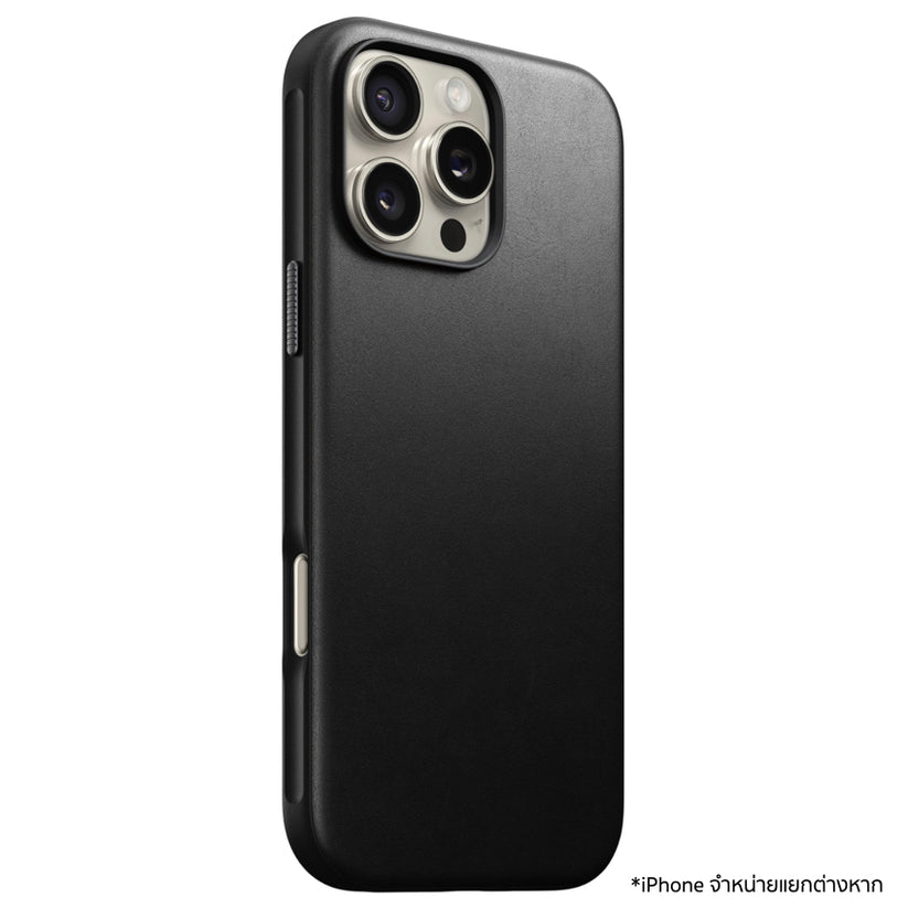 เคสไอโฟน Modern Leather สำหรับ iPhone 16 Pro Max สี Black ดีไซน์ลํ้าสมัย จากแบรนด์ NOMAD