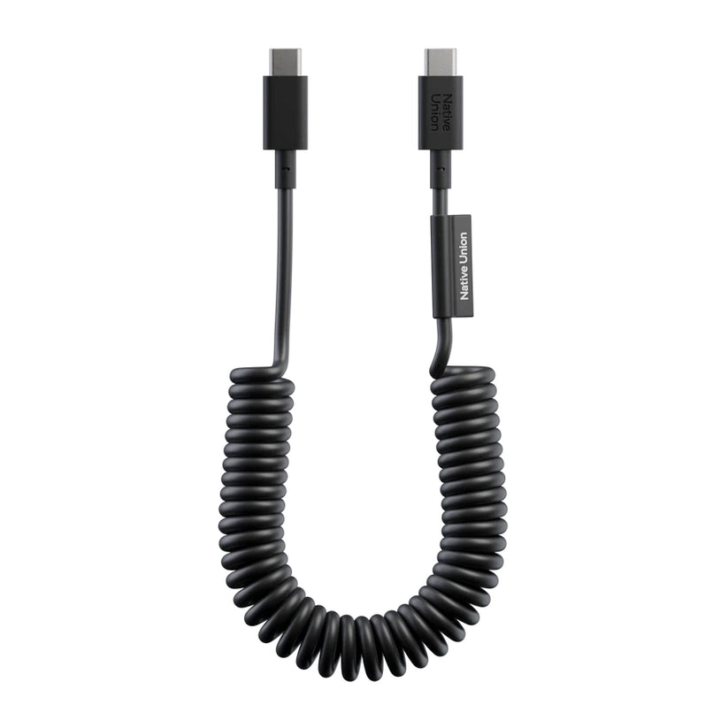 Native Union Pop Cable 1.2M 60W สายชาร์จ USB-C to USB-C ดีไซน์ขดสปริง ยืดได้สูงสุด 1.8 ม. รองรับชาร์จเร็ว 60W และโอนถ่ายข้อมูล 480Mbps