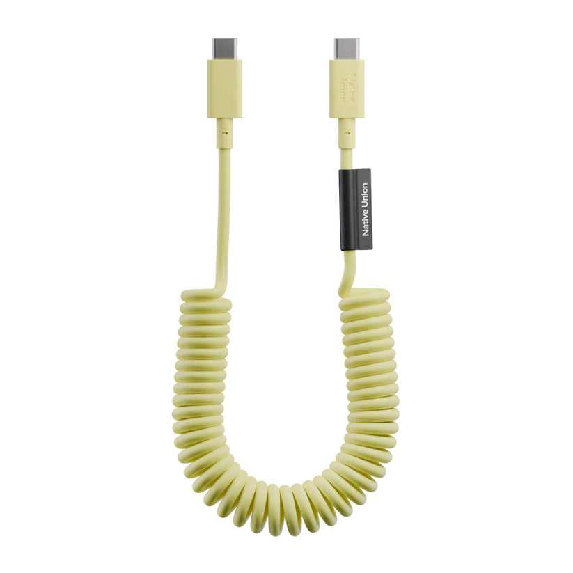 Native Union Pop Cable 1.2M 60W สายชาร์จ USB-C to USB-C ดีไซน์ขดสปริง ยืดได้สูงสุด 1.8 ม. รองรับชาร์จเร็ว 60W และโอนถ่ายข้อมูล 480Mbps