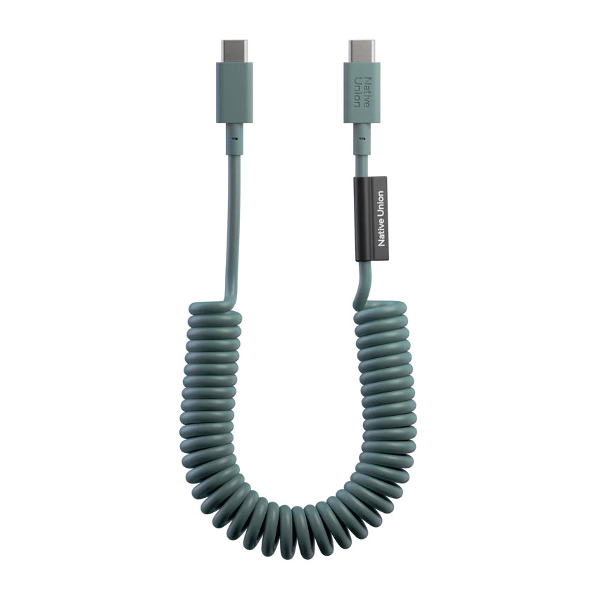Native Union Pop Cable 1.2M 60W สายชาร์จ USB-C to USB-C ดีไซน์ขดสปริง ยืดได้สูงสุด 1.8 ม. รองรับชาร์จเร็ว 60W และโอนถ่ายข้อมูล 480Mbps