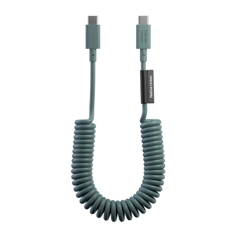 Native Union Pop Cable 1.2M 60W สายชาร์จ USB-C to USB-C ดีไซน์ขดสปริง ยืดได้สูงสุด 1.8 ม. รองรับชาร์จเร็ว 60W และโอนถ่ายข้อมูล 480Mbps