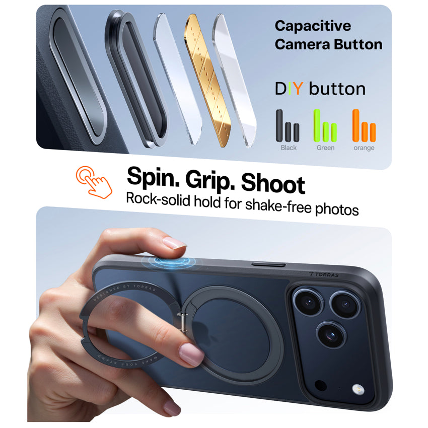 Torras Ostand R Series เคส iPhone 17 Pro Max ขาตั้งในตัว หมุนได้รอบทิศ รองรับการชาร์จไร้สาย