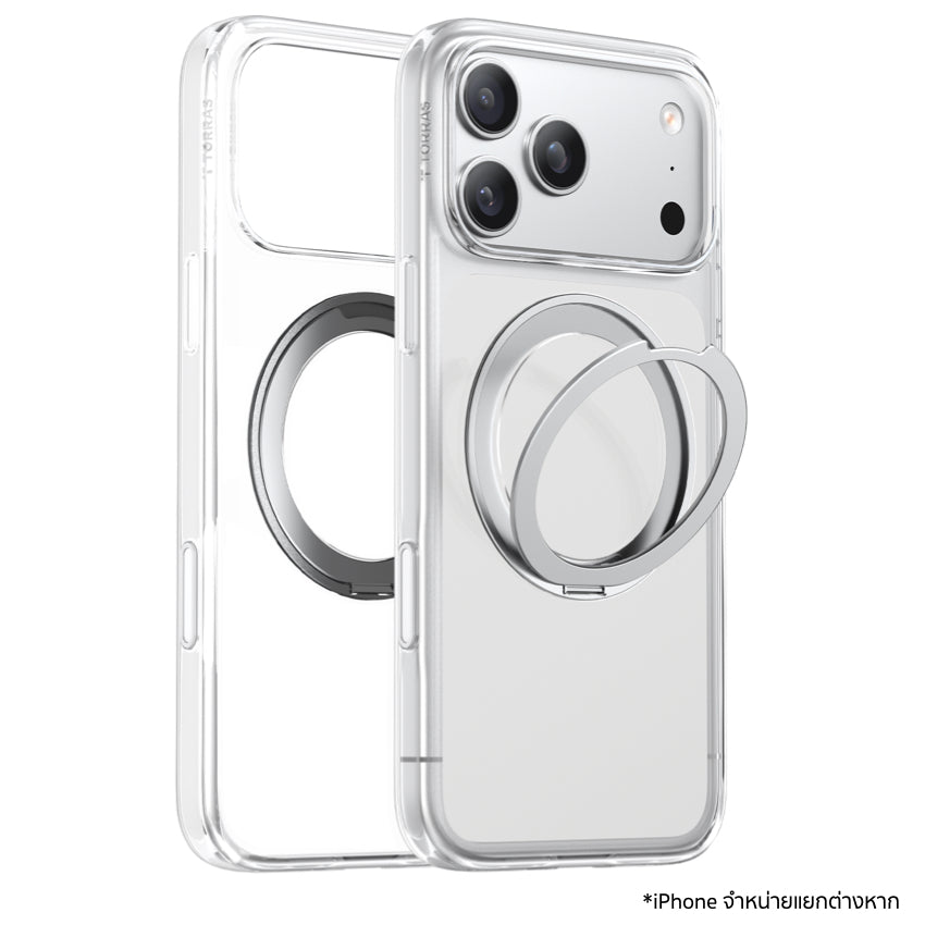 Torras iPhone 17 Pro Max Case Ostand R Series - Clear เคสใสพร้อมขาตั้งหมุนได้ 360° รองรับชาร์จไร้สาย