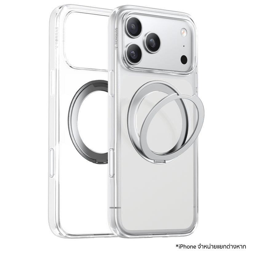 Torras iPhone 17 Pro Max Case Ostand R Series - Clear เคสใสพร้อมขาตั้งหมุนได้ 360° รองรับชาร์จไร้สาย