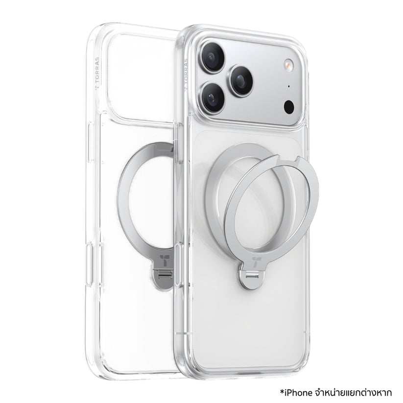 เคสกันกระแทก iPhone 17 Pro Torras Ostand Spin Series - Clear ขาตั้งหมุนได้ 360° ดีไซน์แข็งแรง ทนทาน รองรับการชาร์จไร้สาย