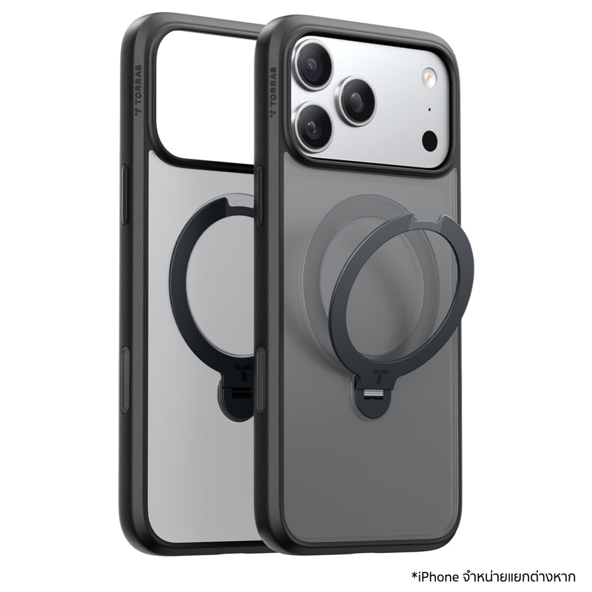 เคสกันกระแทก iPhone 17 Pro Max Torras Ostand Spin Series - Black ขาตั้งหมุนได้ 360° ดีไซน์แข็งแรง ทนทาน รองรับการชาร์จไร้สาย