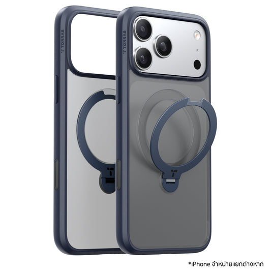 เคสกันกระแทก iPhone 17 Pro Max Torras Ostand Spin Series - Midnight Blue ขาตั้งหมุนได้ 360° ดีไซน์แข็งแรง ทนทาน รองรับการชาร์จไร้สาย