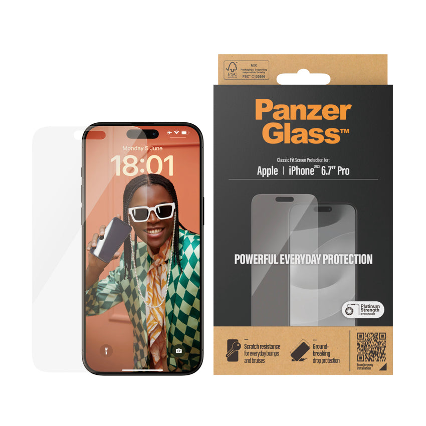 PANZERGLASS Classic Fit for iPhone 15 Pro Max