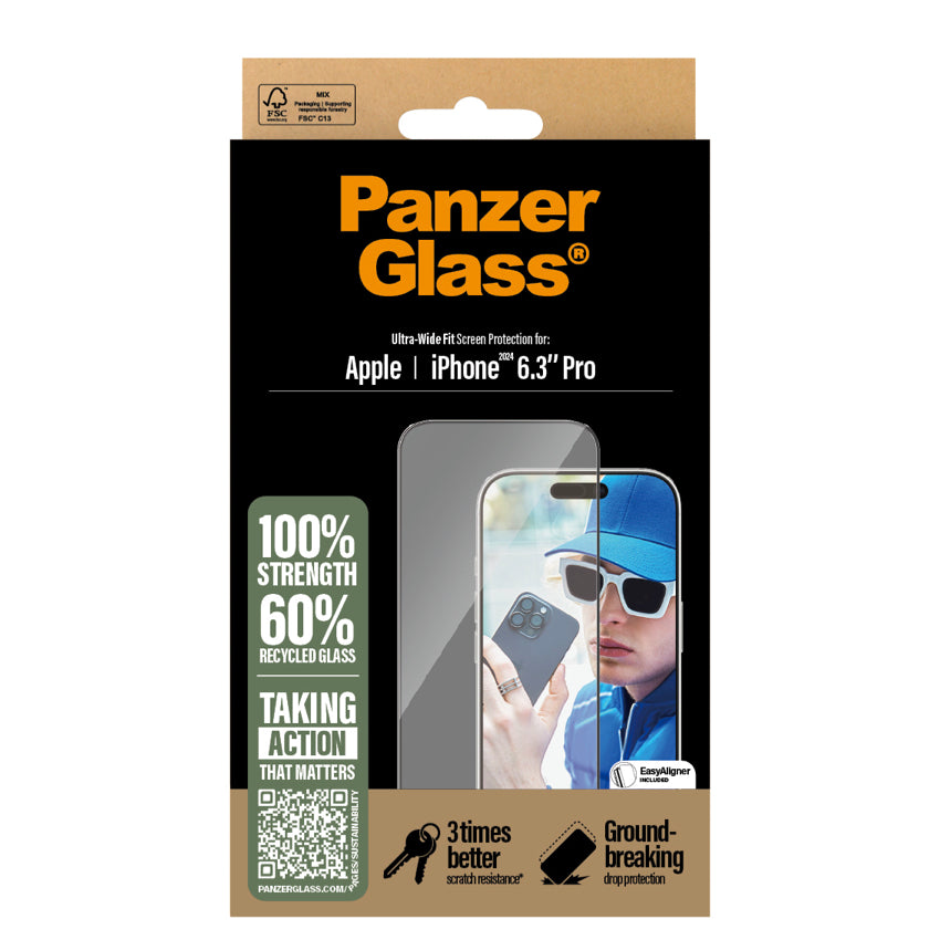 PANZERGLASS Ultra Wide Fit for iPhone 16 Pro