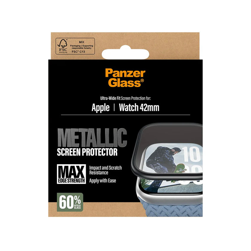 ฟิล์ม Apple Watch 11 42mm. PanzerGlass Metal Frame - Black